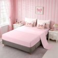 thumbnail image 4 of Erosebridal Leopard Satin Bow Ribbon Twin Bedding for Girls, Cheetah Animal Print Lace Bedding Comforter Set, Pink Reversible 7-Piece, 4 of 6