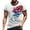 Light Blue, variant on Men's Street Fashion Graphic Tee, Short Sleeve Casual Shirt with Vintage American Flag Design ,Black L