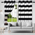 thumbnail image 6 of Nanqianyi Black White Horizontal Striped Blackout Curtains, Thermal Insulated Classic Grommet Drapes for Bedroom Living Room, 2 Panels 42"W x 96"L, 6 of 10