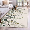 thumbnail image 2 of Green Eucalyptus Area Rugs Collection 2.7'x5', Farmhouse Weeping Leaves on Linen Non Slip Indoor Rectangle Throw Runner Rug Floor Mat Carpet for Living Room Dining Table Bedroom Nursery, 2 of 9