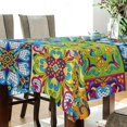thumbnail image 3 of Coolnut Mexican Talavera Tablecloth, Waterproof Washable Polyester Square Table Cover, Durable Tablecloth for Kitchen Dining Table Party Decor, 60"X 108", 3 of 7