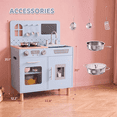thumbnail image 3 of TLSUNNY Toddlers Wooden Kitchen Playset, with Utensils, Oven & Sink, Pretend Play Gift for Boys/Girls, 3 of 8