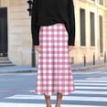 thumbnail image 6 of Levmjia Women's Midi Skirt Fashion Casual Polyester Flowy Skirt Zipper Floral Printed A-Line Skirt Flowing Vacation Daily Wear Summer, 6 of 7