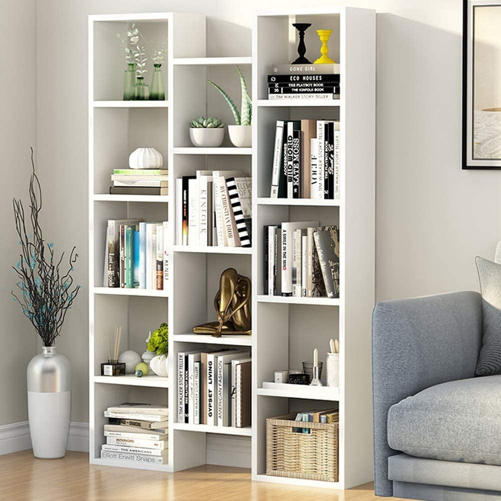 Large 16 Cube Modern Bookshelf Storage Organizer Office Living Room Den Grey 