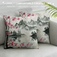 thumbnail image 3 of Nawypu Japanese Watercolor Spring Pillow case, Mount Fuji with Cherry Blossoms Sakura Flower Decorative Pillow Case Cushion Cover Home Sofa Decor Pillow Cover, 3 of 5