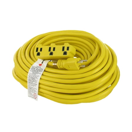 100F 14-3 Outdoor/Indoor Extension Cord 3 Outlet SJTW 13A 1625W 125V 100-OEXT515