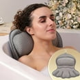 thumbnail image 3 of 1pc Luxury Bath Pillow with 3D Air Mesh & Secure Suction | Neck/Back Support, Machine Washable, Home/Spa Use, 3 of 8