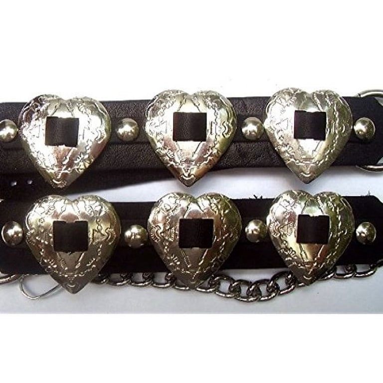 Western Boot Chains Leather Harness Strap with Heart Conchos Ladies Western Boot Leather Harness Strap Chains Ladies with Heart  main image 2