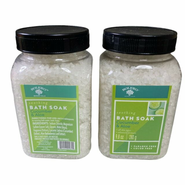 2 (count) Soothing ROSEWATER & ALOE Bath Soak Epsom Salt by BOLERO Beverly HIlls