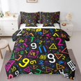 thumbnail image 1 of Ensemble de Literie Math 7 Pcs, Ensembles de Literie Formule Mathématique Science Éducative Fournitures Scolaires Ensemble de Draps Format Double avec Couette, 1 Drap Plat, 1 Drap-Housse, 2 Taies d'Oreiller, 2 Housses de Coussin Décoratif, 1 of 5