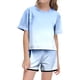 thumbnail image 1 of Conjunto de verano para niña REDARER con efecto tie-dye: camiseta de manga corta y pantalones cortos, ropa informal ligera con bolsillo, talla 11-12 años, 1 of 4