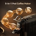 thumbnail image 4 of HIBREW 5-in-1 Pod Coffee Maker, Espresso Machine Compatible With 4 Coffee Capsule, 600ml, 19Bar High Extraction, Espresso Powder, Makes Iced Coffee, Espresso, Cappuccino, Hotel Kitchen Coffee Machine, 4 of 7