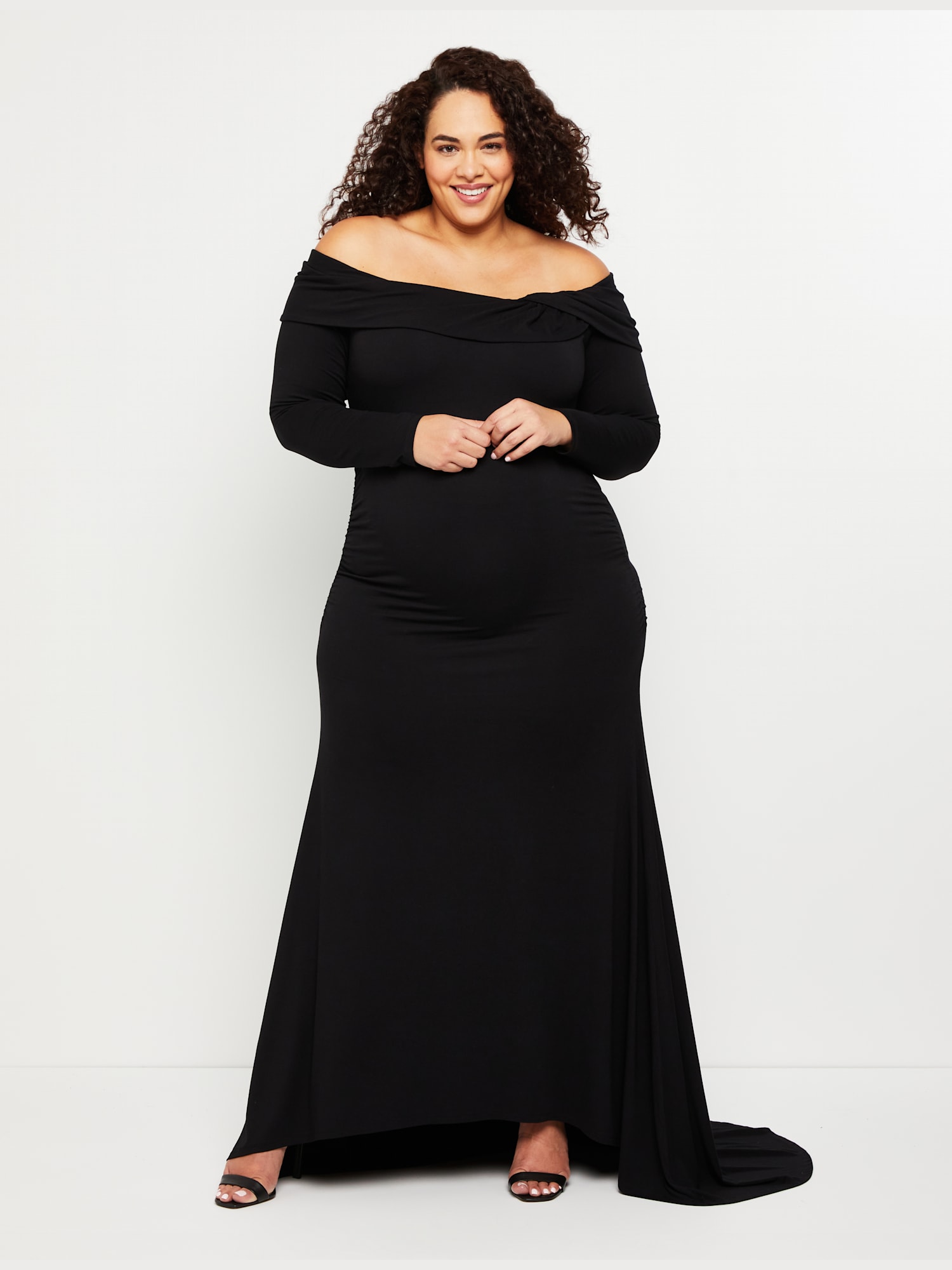 black plus size maternity dress