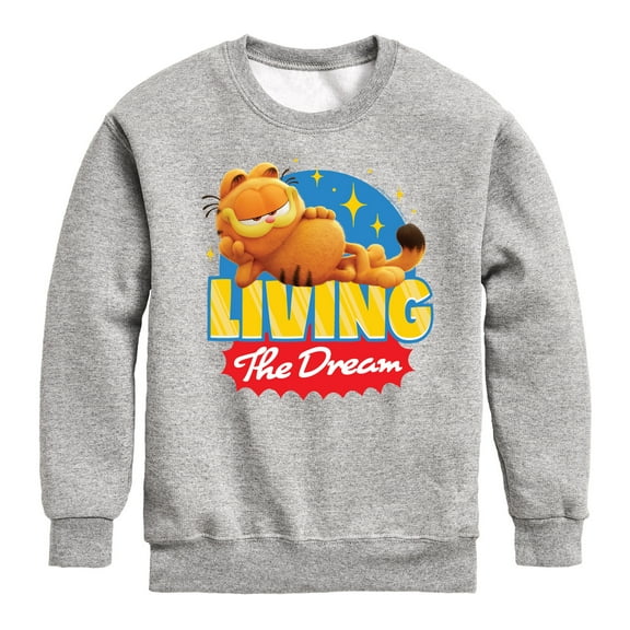 Garfield - Living The Dream - Toddler & Youth Crewneck Fleece Sweatshirt