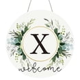 thumbnail image 1 of Clearance! Monogram Letter Welcome Sign for Front Door Rustic Green Floral Family Initial House Warming Decor Spring Summer Wooden Wreath Personalized Sign for House Front Porch 12 Inch, 1 of 9