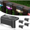 thumbnail image 1 of 4 Pack Colorful Waterproof Solar Fence Light, Colorful Solar Deck Light IP65 Waterproof Solar Trail Light Sconce for Garden, Step, Path, Stairs, Patio, 1 of 4