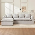 thumbnail image 3 of Tabaray Modern Modular Sectional Sofa, Comfy L-Shaped Extra Deep Seat Cloud Couch, Freedom Combination Upholstery Floor Furniture Sofa, for Living Room Office (Chenille Grey), 3 of 7