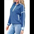 thumbnail image 2 of Sudadera de Mujer con Media Cremallera, Suave y Extragrande, con Bolsillos, Cálida y Afelpada. Azul XL, 2 of 8