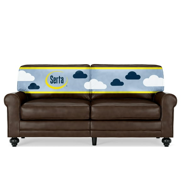 Serta Copenhagen 73" Rolled Arm Sofa with Removable Covers Chestnut Brown