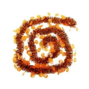 BNNG Halloween Garland Decor, Glitter Tinsel Pumpkin Garland Decorations for Tree Car Golf Cart Parade Float Bike Indoor Outdoor Holiday Home Burnt Orange Black Purple