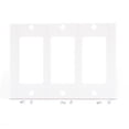 thumbnail image 3 of Leviton 3-Gang Decora GFCI Rocker Switch Wall Plate, Standard Size Cover, Thermoset Plastic, Device Mount, 80411-W, White (Pack of 1), 3 of 3