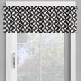 thumbnail image 4 of Ambesonne Abstract Valance & Curtain, Monochrome Geometric 70's, 55"x45", Eggshell and Dark Brown, 4 of 7
