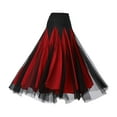 thumbnail image 1 of Yinanstore Jupe de Danse de Salon Femmes Costume de Danse Vêtements Jupe Flamenco Robe de Danse du Ventre Longue Jupe Évasée Jupe de Course pour Cha-Cha Valse L Rouge, 1 of 8