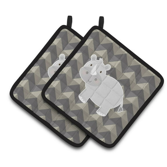 Caroline's Treasures Rhinoceros Pair of Pot Holders