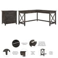 thumbnail image 3 of Key West L Shaped Desk with Lateral File Cabinet in Dark Gray - Engineered Wood, 3 of 9