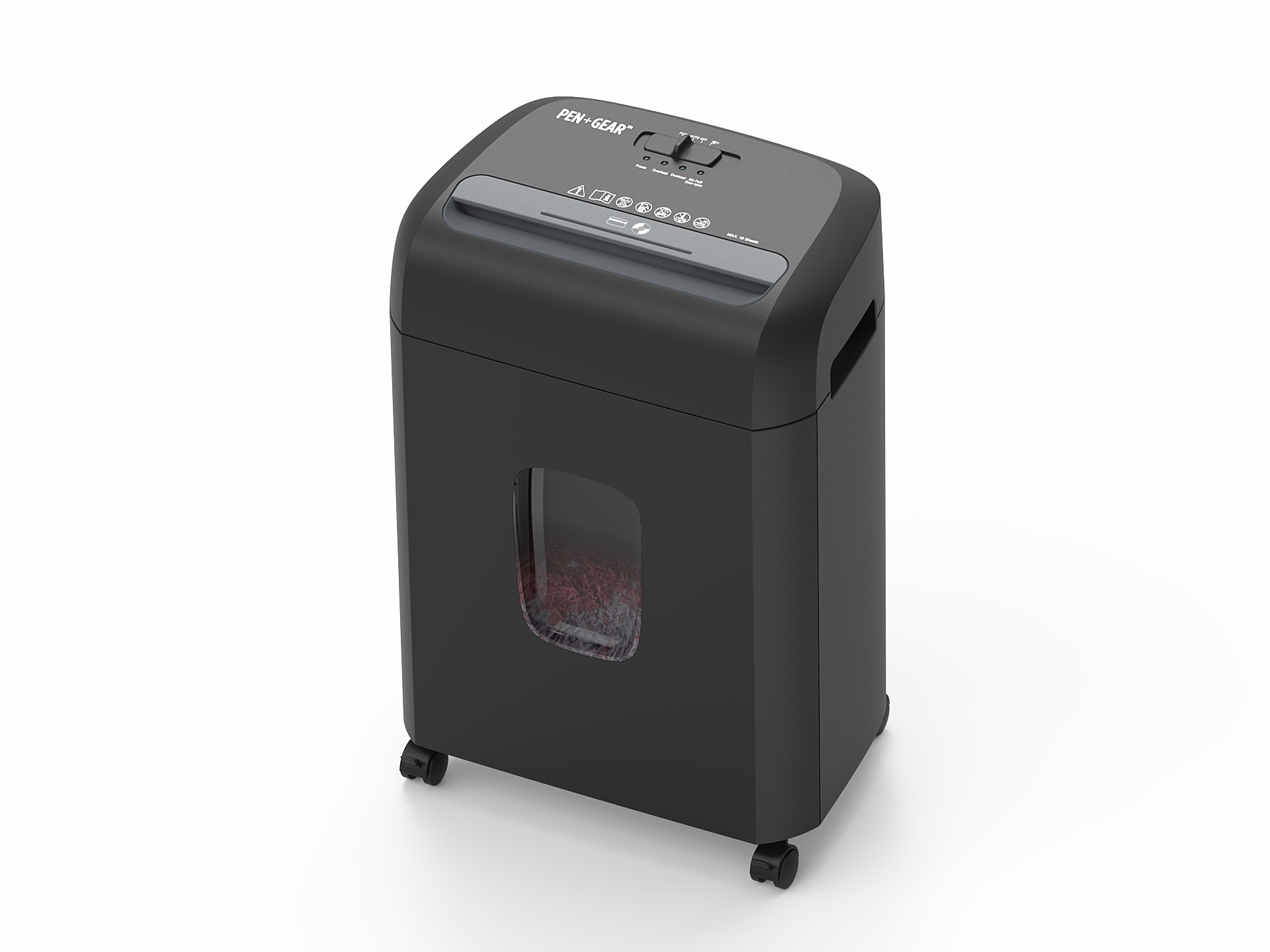 Pen + Gear 16sheet CrossCut Shredder, 5.2Gallon Collection Bin, Black