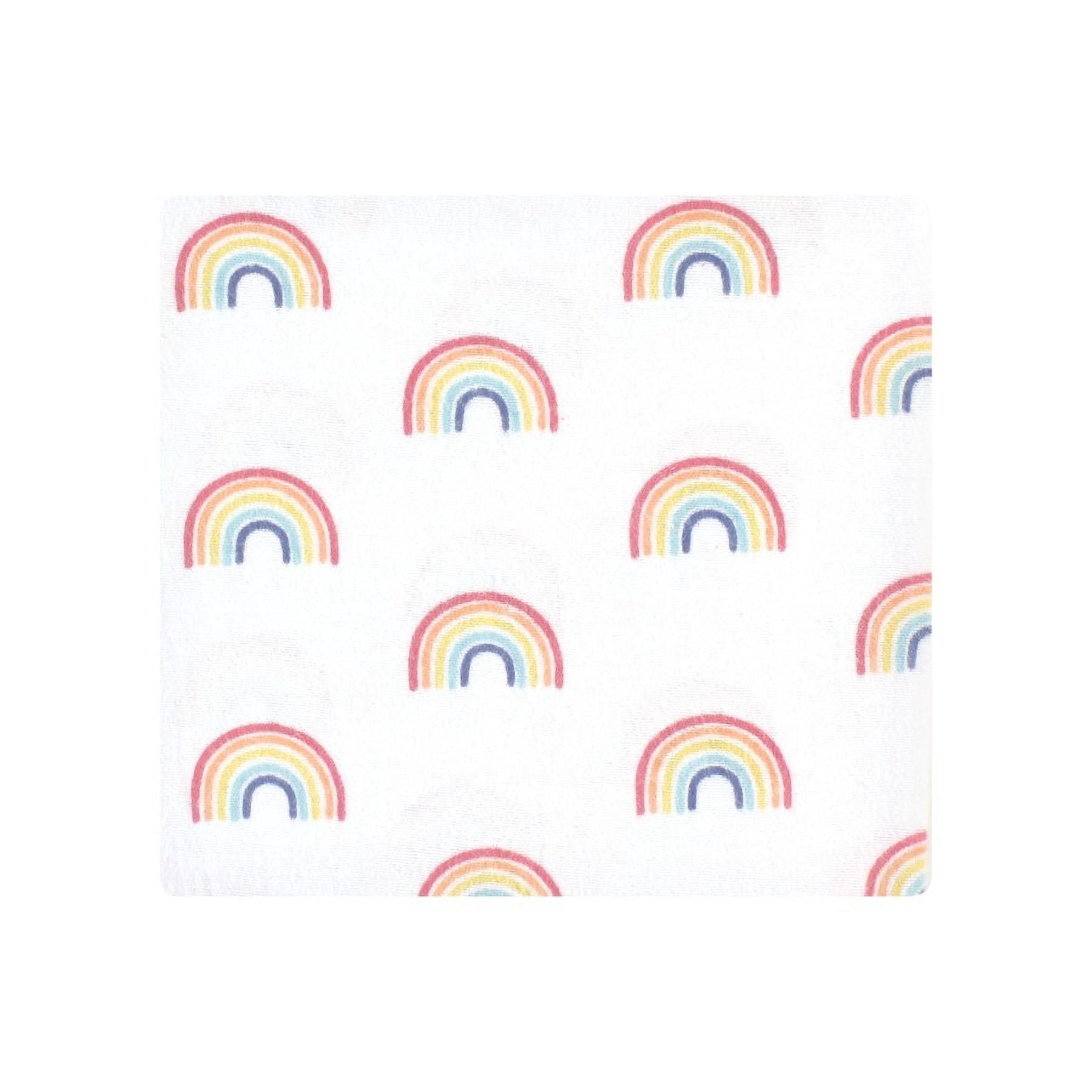 Hudson Baby Infant Girl Cotton Flannel Receiving Blankets Bundle, Creative Rainbow, One Size