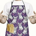 thumbnail image 2 of Purple French Bulldog Apron-Garden Aprons for Women with Pockets-Cotton Linen Waterproof Kitchen Cooking Gardening Aprons Adjustable for Kitchen,Cooking,BBQ and Salon 33x27 Inch, 2 of 7