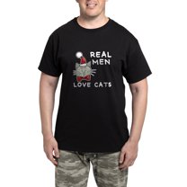 CafePress - Real Men Love Cats Men's Dark Pajamas - Men's Dark Loose Fit Cotton Pajama Set