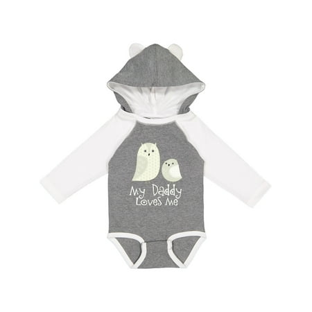 

Inktastic Daddy Loves Me owl Gift Baby Boy or Baby Girl Long Sleeve Bodysuit