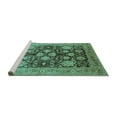 thumbnail image 2 of Ahgly Company Machine Washable Indoor Rectangle Oriental Turquoise Blue Traditional Area Rugs, 2' x 4', 2 of 4