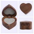 thumbnail image 4 of Unique Bargains Wood Ring Box Jewelry Storage with 2 Slots for Proposal Light Brown, 4 of 6