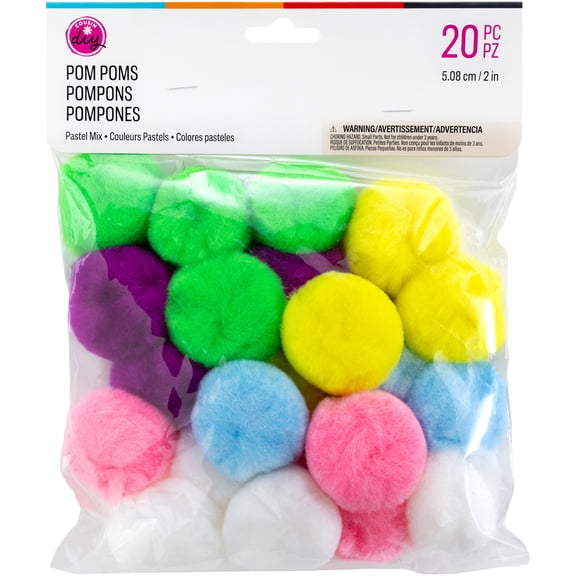 CousinDIY Pom-Poms 2" 20/Pkg-Pastel Mix