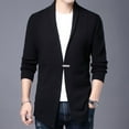 thumbnail image 4 of SWSMCLT Men's Cardigan Sweaters Lightweight Long Sleeve Cardigan Cable Knit Fashion Cozy V Neck Casual Outerwear Black 44, 4 of 4