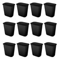 thumbnail image 1 of Sterilite Rectangular Wastebasket 5.5 Gallon Open Top Trash Bin, 12 Pack, Black, 1 of 7