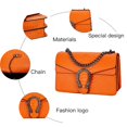 thumbnail image 4 of Bolso de hombro DEEPMEOW de cuero a la moda con bandolera naranja para mujer, 4 of 7