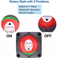 thumbnail image 4 of Battery Disconnect Switch,12V-48V Battery Power Cut Master Switch,Anti-Leakage Protection For Car RV Boat (Rotary On/Off), 4 of 9