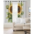 thumbnail image 2 of Sunflower Blackout Curtains for Bedroom Living Room Darkening Curtains 54 Inch Long Vintage Summer Plant Flower Vintage Style Short Curtain for Small Window Treatment Grommet Drapes 42"x54"x2, 2 of 9