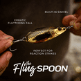 thumbnail image 2 of 6th Sense – Fling Spoon – Metal Jigging Spoon – Bass Fishing – Tinsel Flash and Flutter Fall – Built-in Swivel Treble Hook, 2 of 6