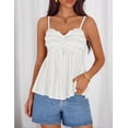 thumbnail image 6 of Wrongduck Womens V Neck Spaghetti Strap Tank Top Flowy Sleeveless Y2K Summer Going Out Cami Shirt 2026, 6 of 15