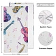 thumbnail image 2 of Colorful Guitar Violin Saxophone Notes Hand Towel Absorbent Bath Towels for Bathroom Sports Gym 28" x 14" Set of 2, 2 of 8
