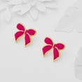 thumbnail image 3 of Fatay-T Gold Bow Earrings for Women Teen Pink Bowtie Dainty Long Tassel Drop Stud Trendy Statement Jewelry Gift, 3 of 14