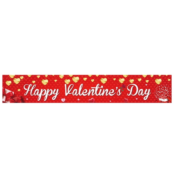 Dienrx Valentine's Day Yard Banner for Outdoor Indoor Party Decoration, Washable Festive Background Cloth for Wall Garage Door Decor