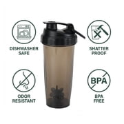 Athletic Works 24oz Black Shaker Bottle - Tritan BPA-Free Leak-Proof