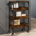 thumbnail image 2 of Carrito de cocina VidaXL de roble ahumado con carro de almacenamiento con ruedas, 2 of 9