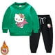 thumbnail image 2 of Hello Kitty nueva ropa para niños pantalones con capucha traje para niños y niñas terciopelo grueso cálido invierno traje de dos piezas de manga larga, 2 of 5